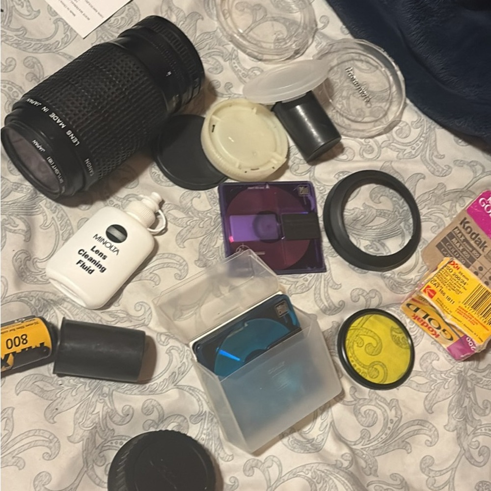 Camera Lens with Cleaning Fluid - Black